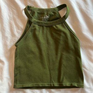 Intimately Free People Bella Seamless Crop Tank Top, Green, M/L